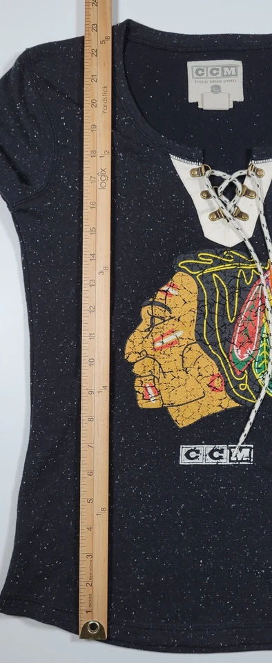 Suéter Pequeño Chicago Blackhawks para Mujer CCM M Sudadera con Cordones Informal   Foto 4 de 4