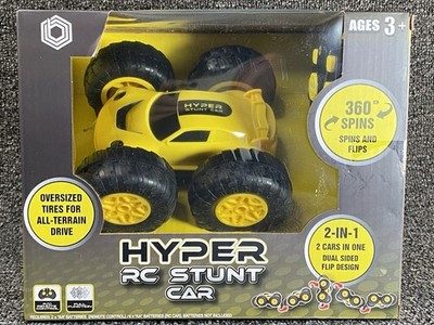 Hyper RC Stunt Car RC Remote Control Full Function 2 Cars In 1 Dual Sided Yellow