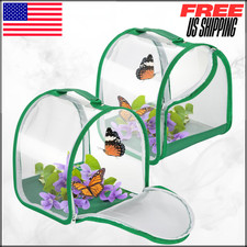 Monarch Butterfly Habitat Insect Mesh Cage Terrarium Pop-Up Collapsible 8" 2PK