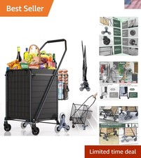 Stair Climbing Shopping Cart for Groceries, 280LBS Load Grocery Cart Waterp...