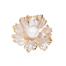 Crystal Pearl Flower Brooches Pins Fashion Beautiful Created Floral Brooch Go...