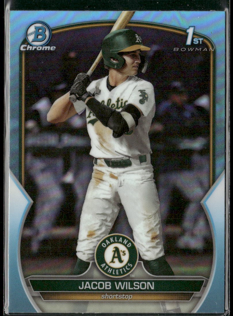 2023 1st Bowman Draft #BDC-121 Jacob Wilson Chrome Sky Blue Refractor A's