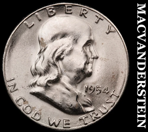 1954-S Silver Franklin Half Dollar - Choice Gem Brilliant Unc++++  #G8421
