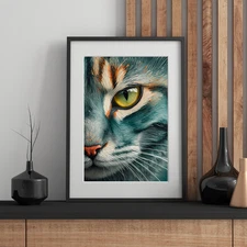 Abstract Cat Oil Painting  Appearance image  16x24 Art for canvas