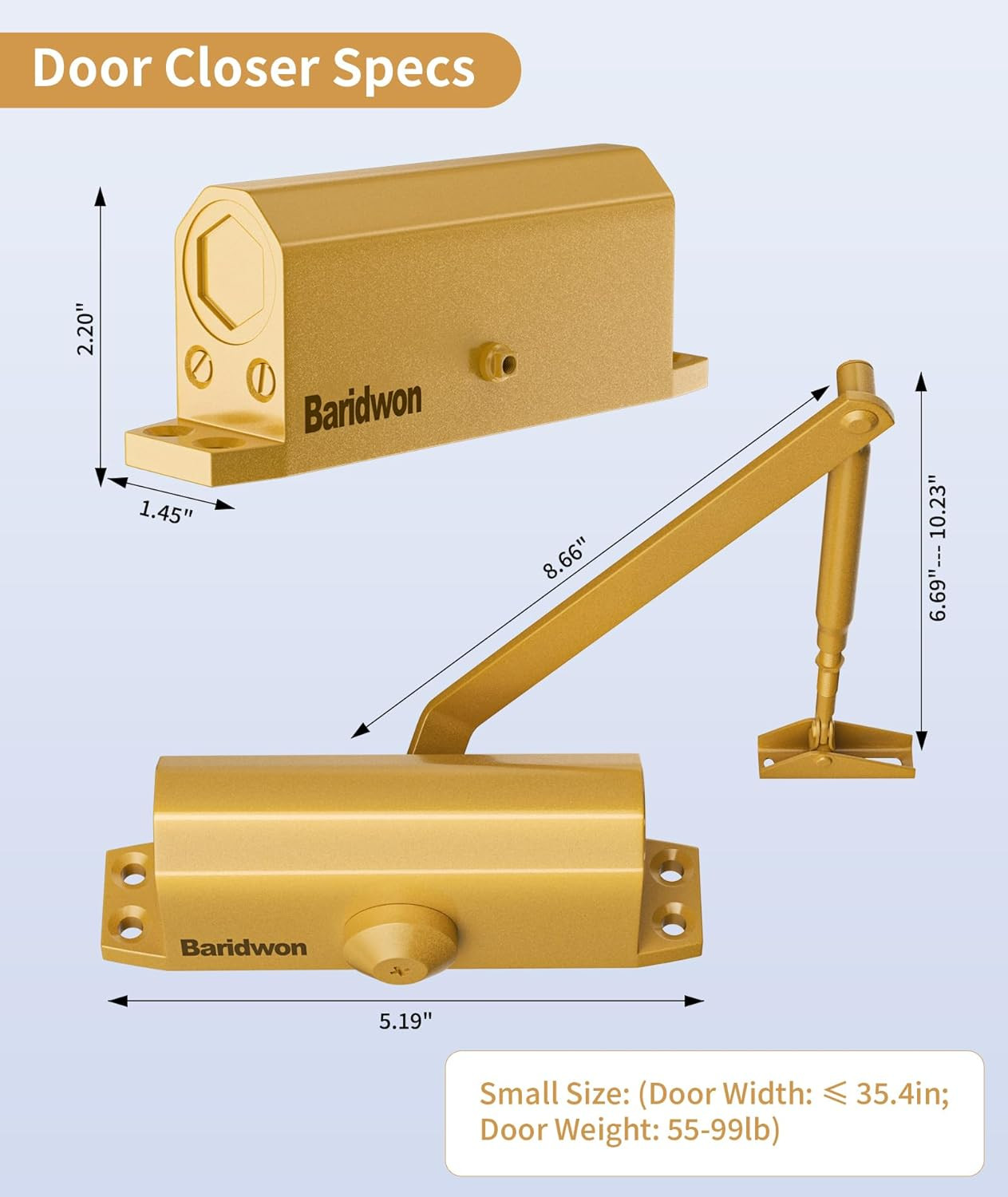 Door Closers Commercial, Hydraulic Door Closer with Hold Open, Heavy Duty Doo...