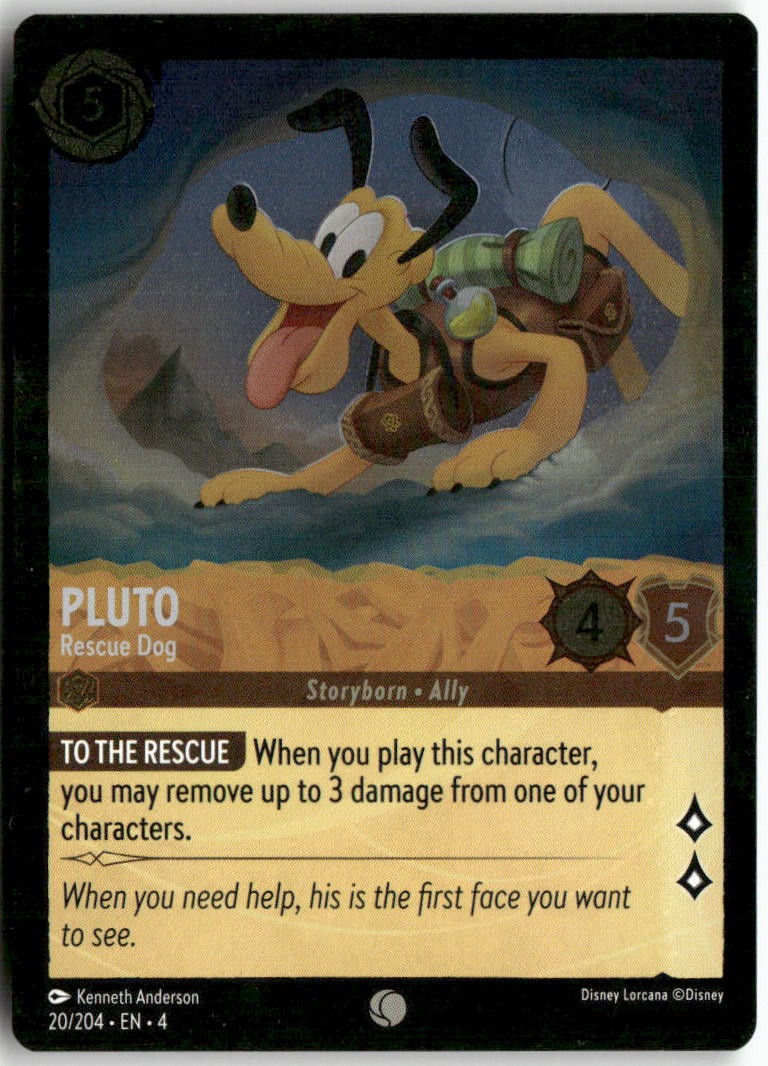 Pluto - Rescue Dog 20/204 Ursula's Return Common ✨Cold Foil✨ NM/M Lorcana