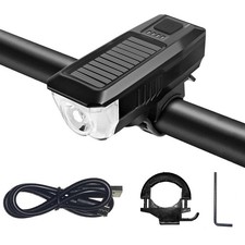 Bike Light, USB Rechargeable Headlight, IPX4 Waterproof, 3 Modes