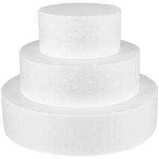 Round Foam Cake Dummies Set 4 Inch White Polystyrene Fake Tier 2 Inch Height