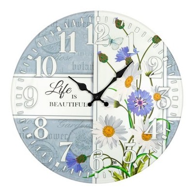 Lowell Wand Uhr JUSTAMINUTE Life is Beautiful Multicolor Kunststoff