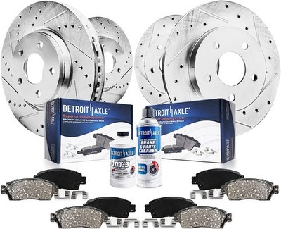 Front & Rear DRILLED Brake Rotors + Ceramic Pads for 2002 2003 Lexus RX300 4WD