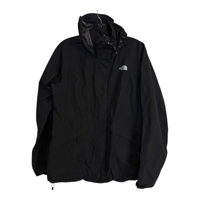 The North Face Gore-Tex Paclite Rain Jacket Women Size L Black Hooded Shell Coat