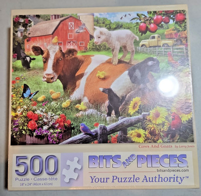 Jigsaw Puzzle Cows and Goats by Larry Jones Bits and Pieces BRAND NEW UNOPENED