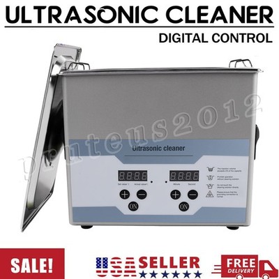 Ultrasonic Cleaner Cleaning Equipment Bath Tank w/Timer Heated 3.2 Liter