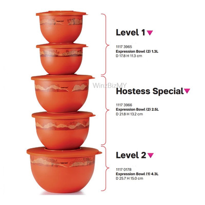 TUPPERWARE Expression Bowl Level (Set of 5)