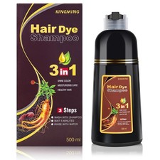 MEIDU Dark Brown Hair Dye Shampoo 3 in 1 for Gray Hair, Semi-Permanent 500ml
