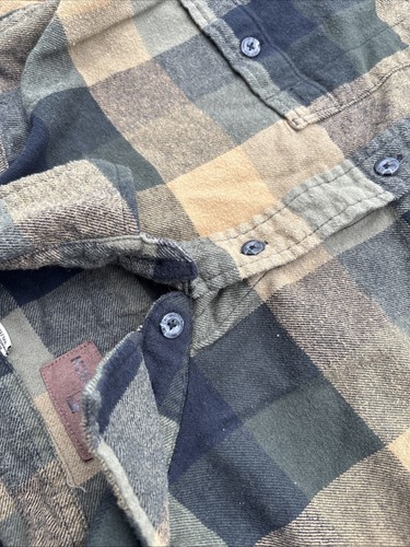 VINTAGE Woolrich Shirt Mens XXL 2XL Cotton Flannel Army Clay Button Up Outdoors - Picture 13 of 19