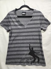 Graceland Elvis Presley Tee Striped Gray V-neck Long Length XL King of Rock