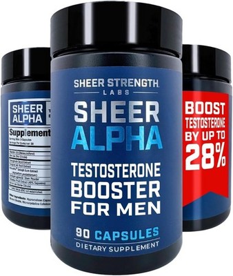 Testosterone Booster for Men - Sheer Alpha T-Booster..Exp-12/2027