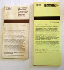 VTG IBM 1982 1983 Fortran Reference Summary Lot of 2 Booklets Ad