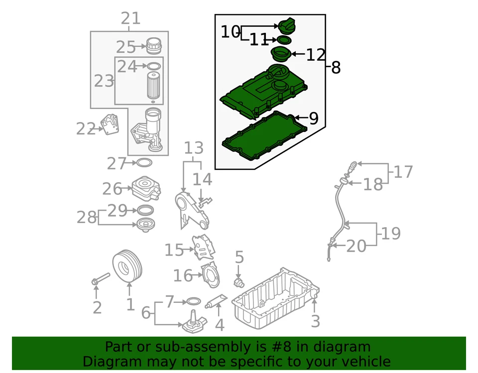 Cubierta de válvula original Audi 03L-103-469 Foto 2 de 2