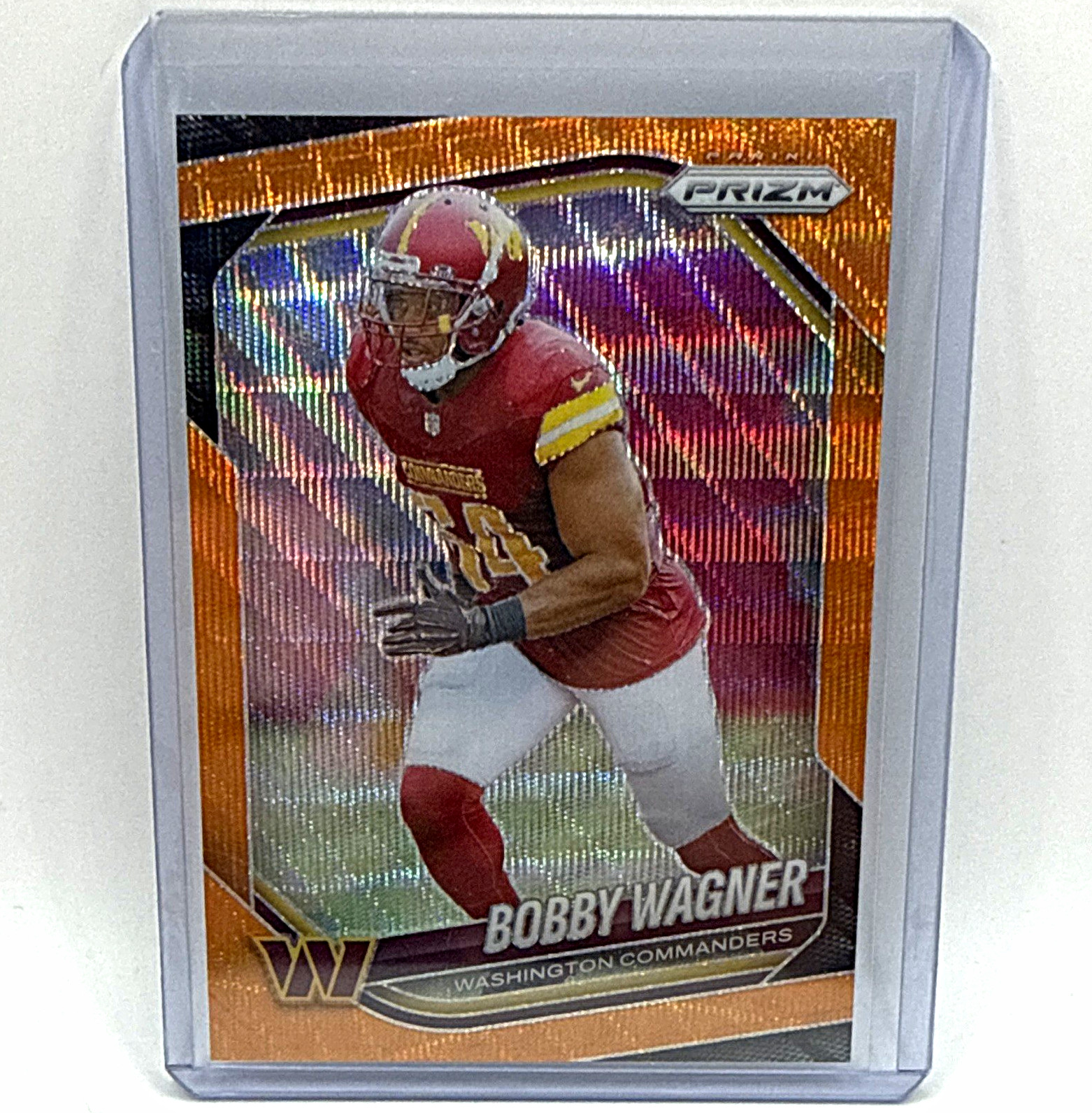 Panini 2025 Prizm Football - Orange Wave Prizm #261 Bobby Wagner /65