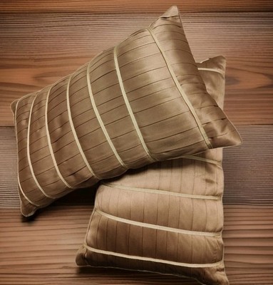 SHERIDAN Beige & Gold, 100% Seide, geraffte Plisseekissen