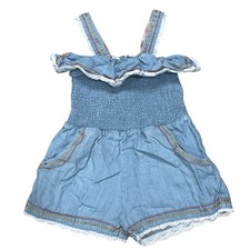 Matilda Jane Dream Chasers Picnic in the Park Romper Girls Size 2 Chambray Short