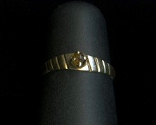 10K Size 1.5 Solid Yellow Gold Round Dark Green Crystal CZ Solitaire Ring ie