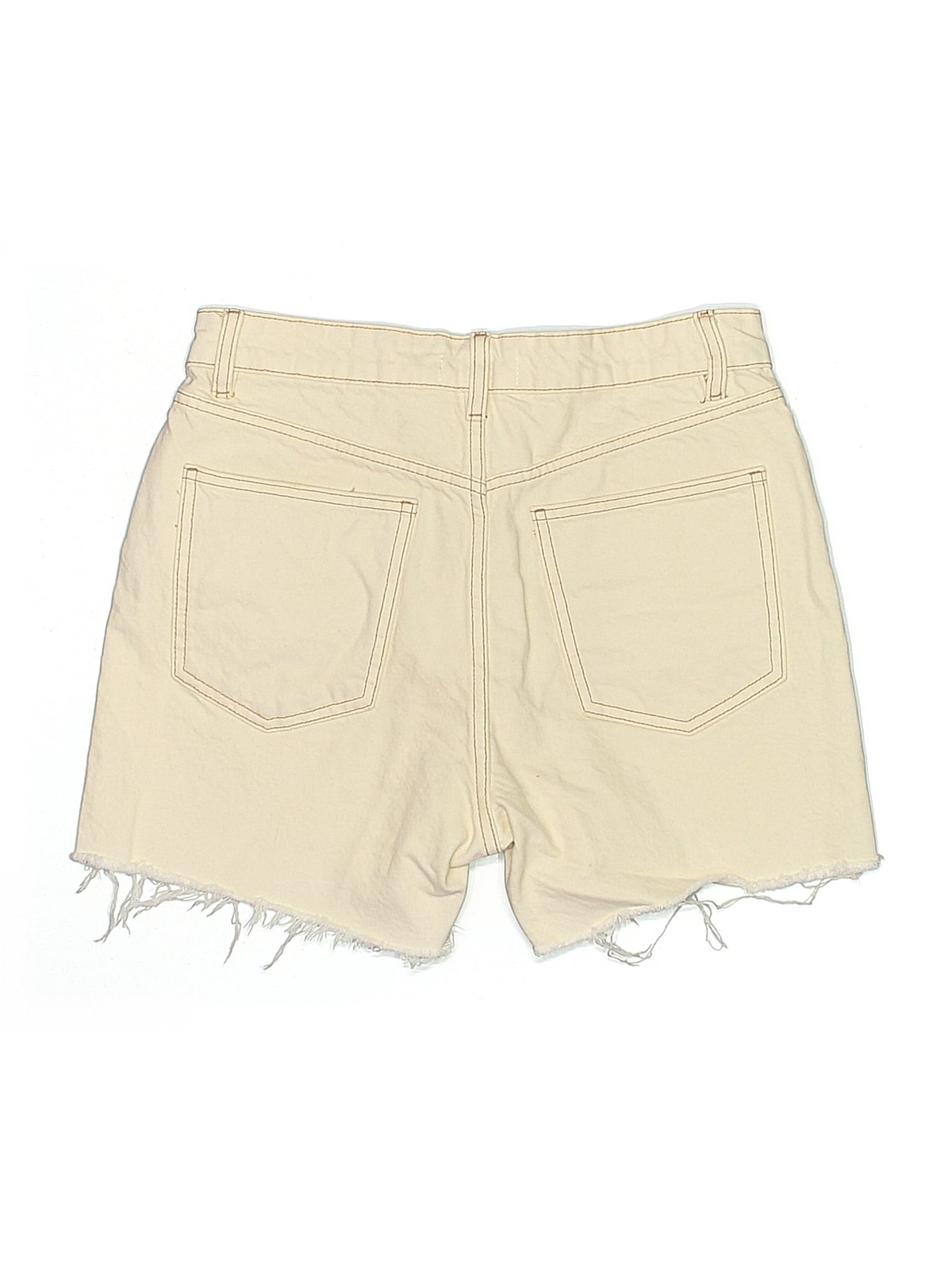 Zara Women Yellow Denim Shorts 8 thumbnail 2