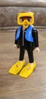 PLAYMOBIL Deep Sea Diver Black Suit Mask Tank Hose Vest- Vintage From 1990s