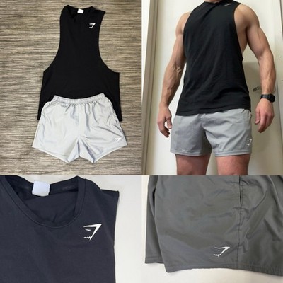 GYMSHARK Men s Gear. L Gray Shorts L Black Cut Tank. Gym Bro Starter Pack EUC