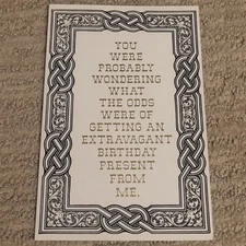 Funny Birthday Card CHANCE BROTHERS SLIM AND NONE 1980s