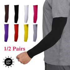 UV Sun Protection Cooling Arm Sleeves Warmer Long Sun Sleeves for Women Men Lot