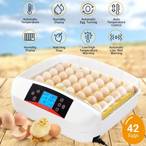 Egg Incubator LED Fully Automatic Digital Auto Turning 42 Eggs Hatcher Poultry - Picture 3 of 12