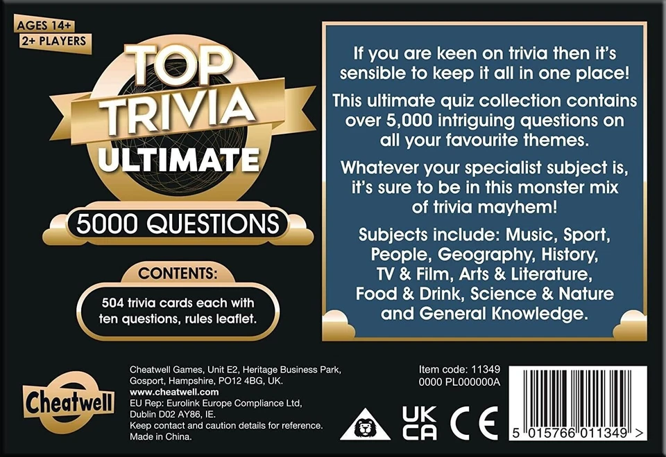 Ultimate Trivia Game - Cheatwell Games 5000 Questions Card Game Age 14+ - Image 2 of 4