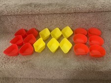 Wilton Silicone Baking Cups. Lot of 18. 3 Different Shapes. Red and Yellow