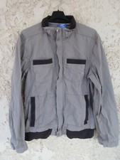 Blouson Veste ADIDAS kaki coton jacket giacca felpa Trefoil 4 poches M