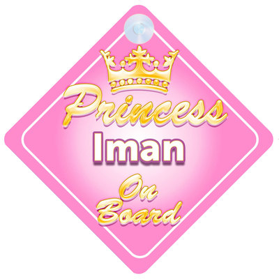 Personalisiertes Autoschild Kronprinzessin Iman an Bord Baby Mädchen