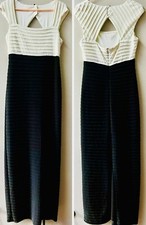 CALVIN KLEIN FORMAL RIBBED TEXTURED COLOR BLOCK MAXI DRESS SIZE 10