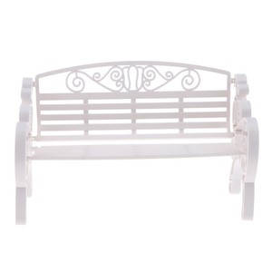 Miniatur Gartenbank Parkbank Fur 1 6 Puppenstube Garten Dekoration Weiss Ebay