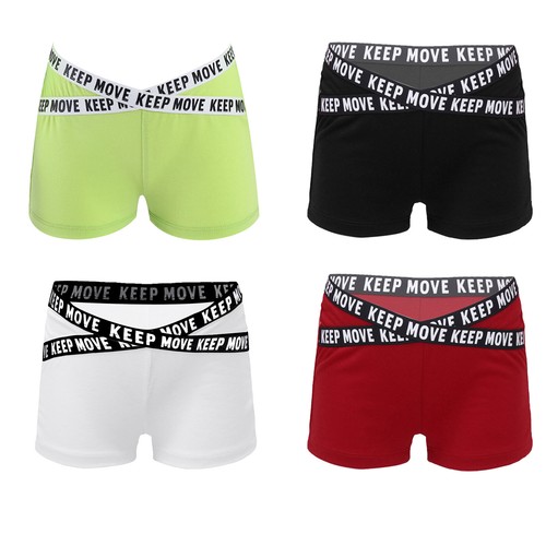 Girls Bike Shorts Solid Plain Sports Activewear Dance Bottoms Running Shorts - Picture 2 of 44