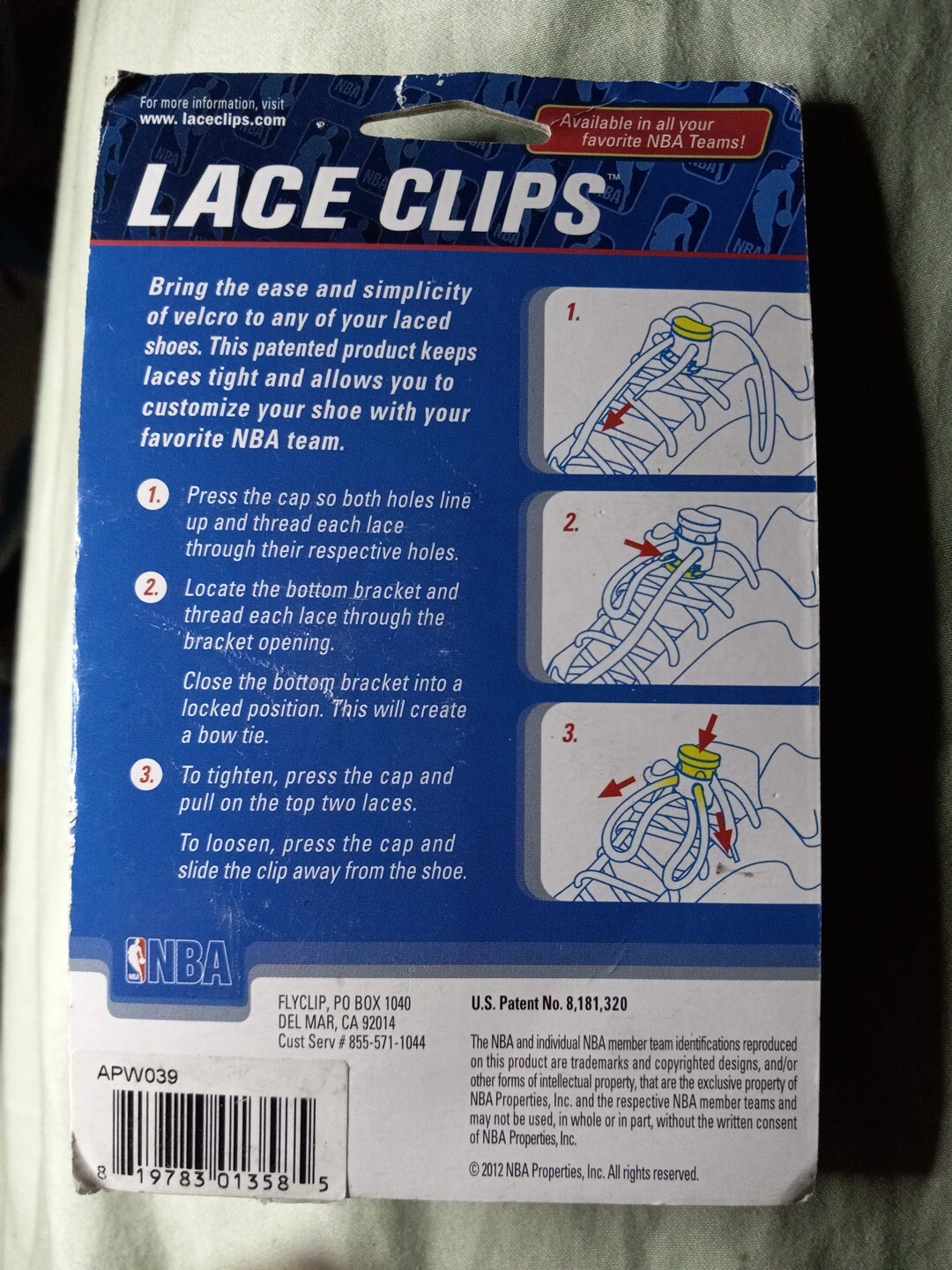 2012 Blake Griffin Los Angeles Clippers #32 Shoe Lace Clips NBA NOS Retired