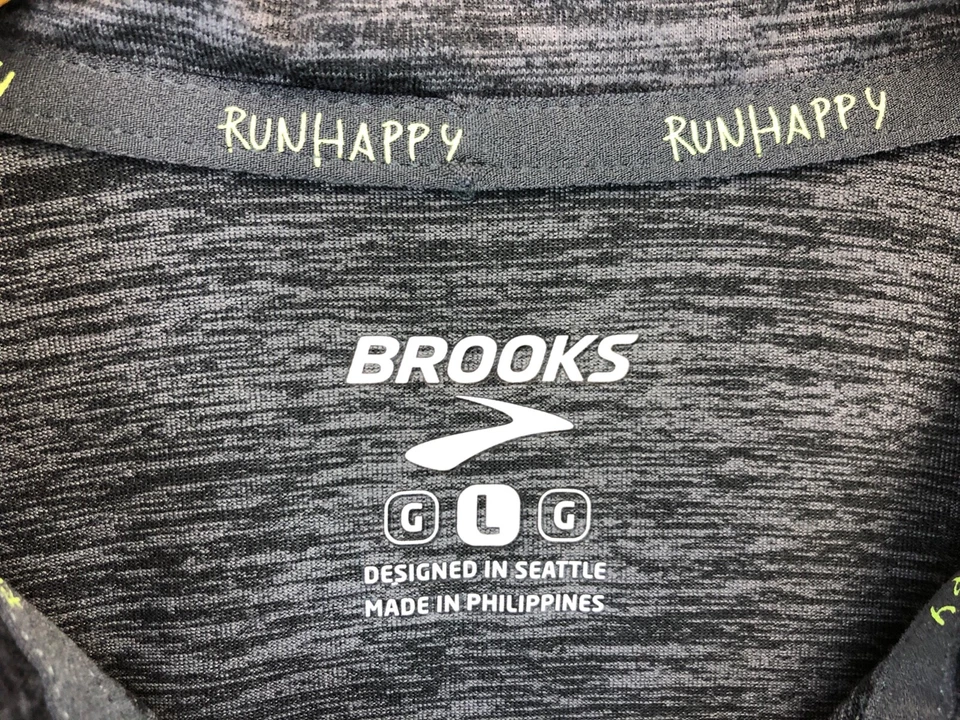Brooks Run Happy 1/4 Cremallera Para Mujer L Grande Pull Over Manga Larga Bolsillo con Agujero para el Pulgar Foto 3 de 4