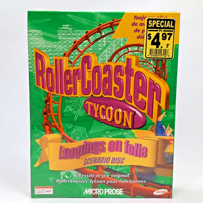 RollerCoaster Tycoon Loopings En Folie PC Extension Scenario Disc FR New Shrink