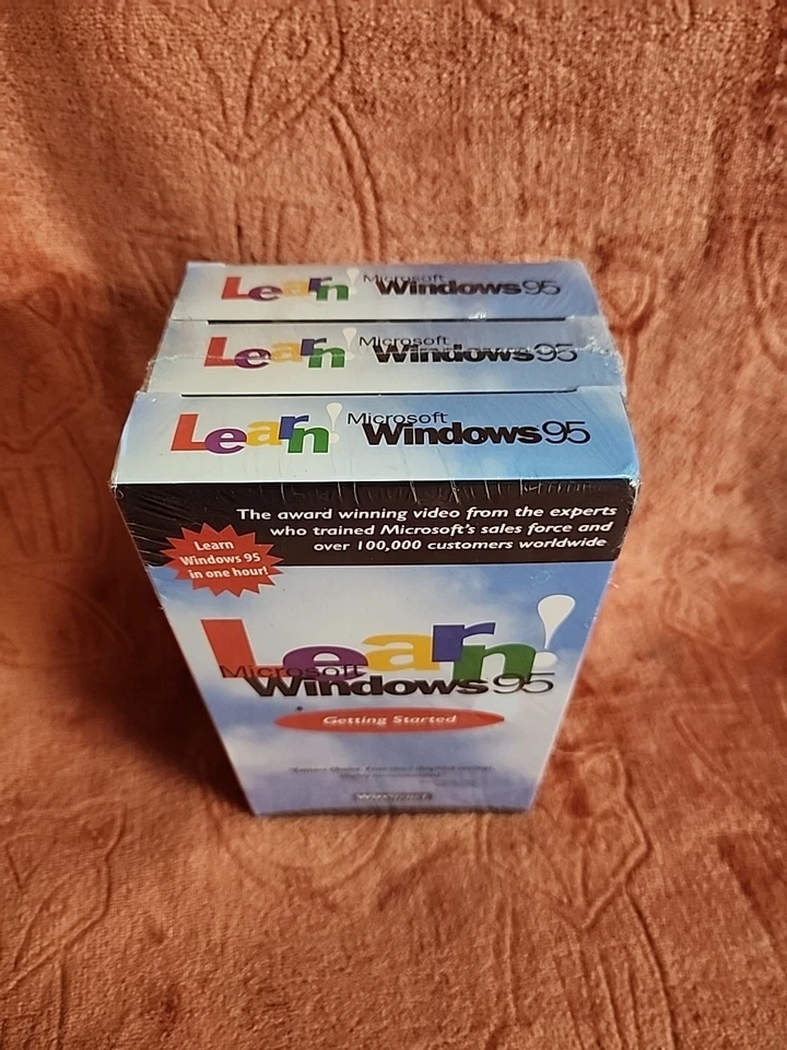 Learn Microsoft Windows 1995 Getting Started VHS. Includes 3 VHS Tapes. Sealed - Image 3 of 4