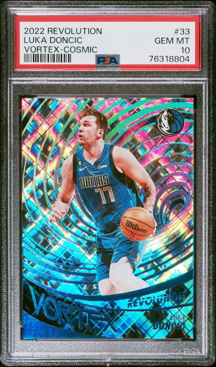 2022-23 Panini Revolution Vortex Cosmic /99 Luka Doncic PSA 10