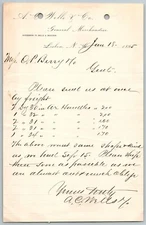 1895  Lisbon  New Hampshire  A. C. Wells  Co.  General Merch.  Receipt 9" x 5"