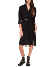Michael Michael Kors NWT Belted Knee Length Casual Shirtdress Black SZ XS $140