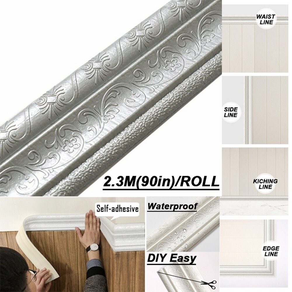 2.3M Self Adhesive Wall Trim Line Skirting Border Sticker Wallpaper