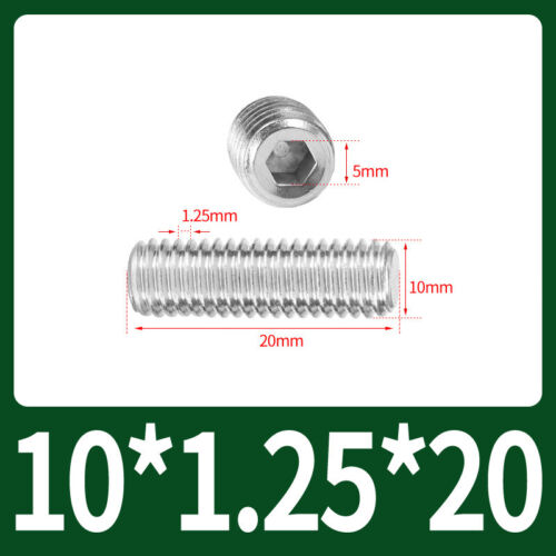 Flat Point Grub Screws Stainless Steel Fine Thread Pitch Allen Set Screw M6-M16 - Picture 37 of 85